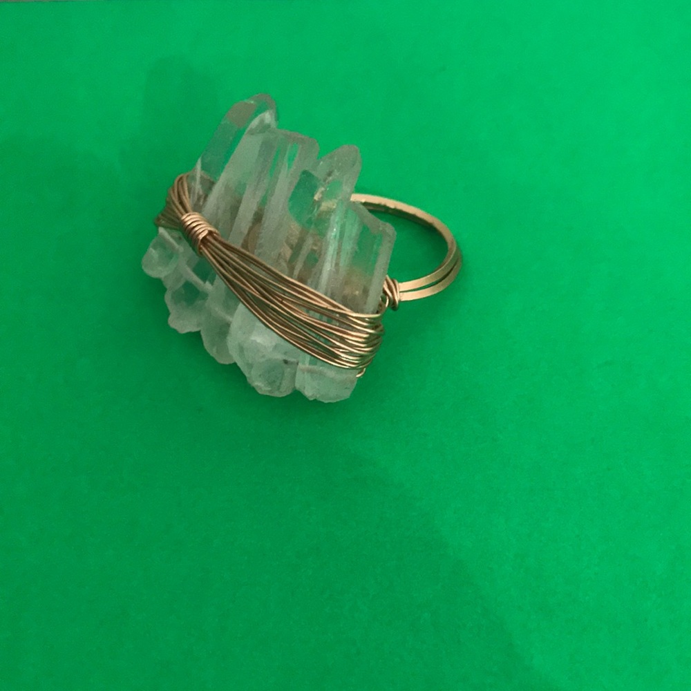 Healing raw Crystal Ring